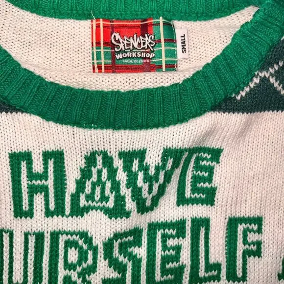 Spencer’s Bob Ross Ugly Christmas Sweater Small - Picture 2 of 4